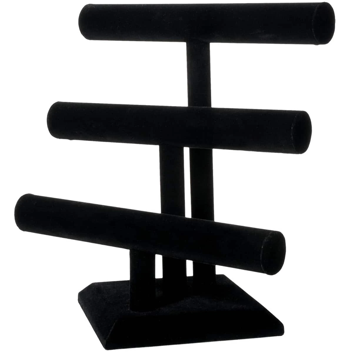12" Triple Bar Black Velvet Jewelry Stand By Bead Landing™ 1 12" Triple Bar Black Velvet Jewelry Stand By Bead Landing™