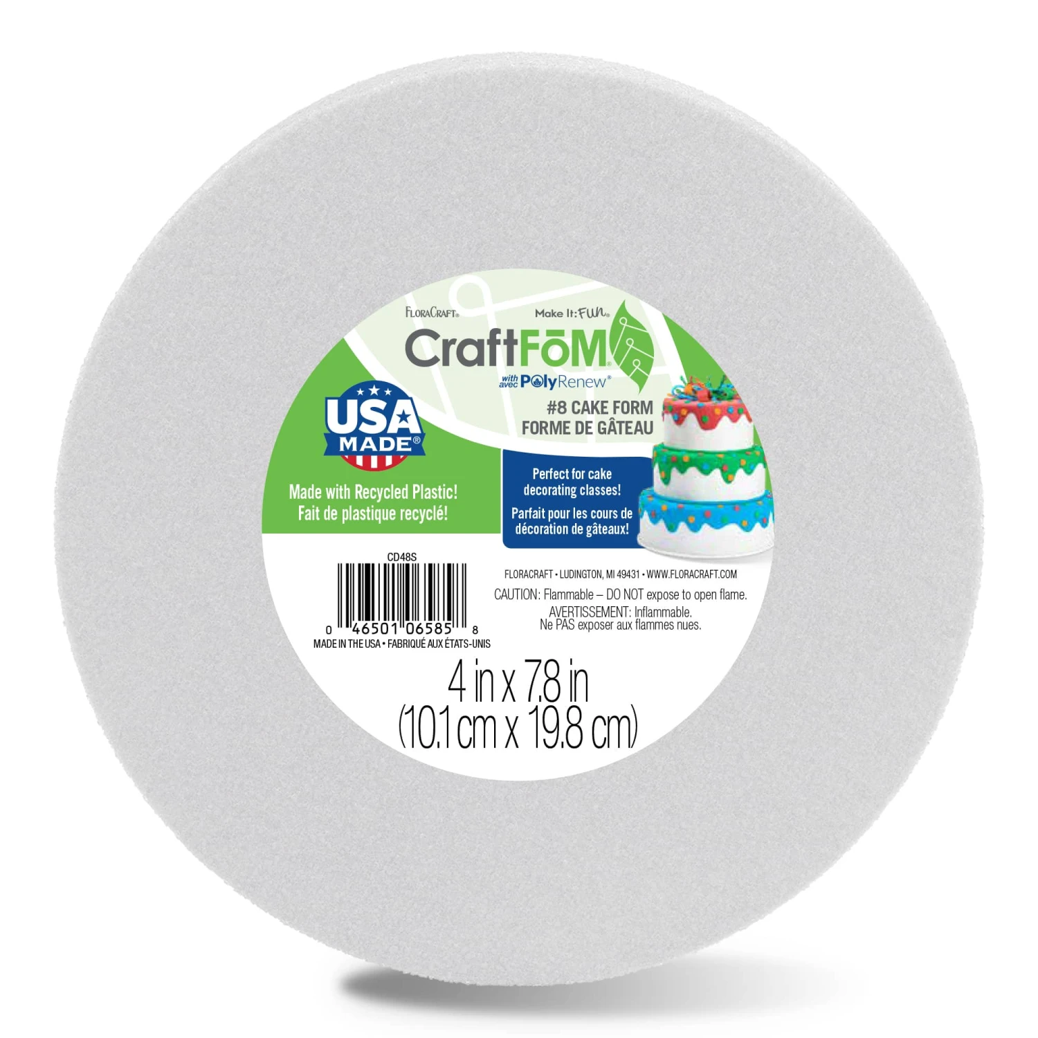 FloraCraft® CraftFōM Round Cake Form White 2 FloraCraft® CraftFōM Round Cake Form White - Image 2