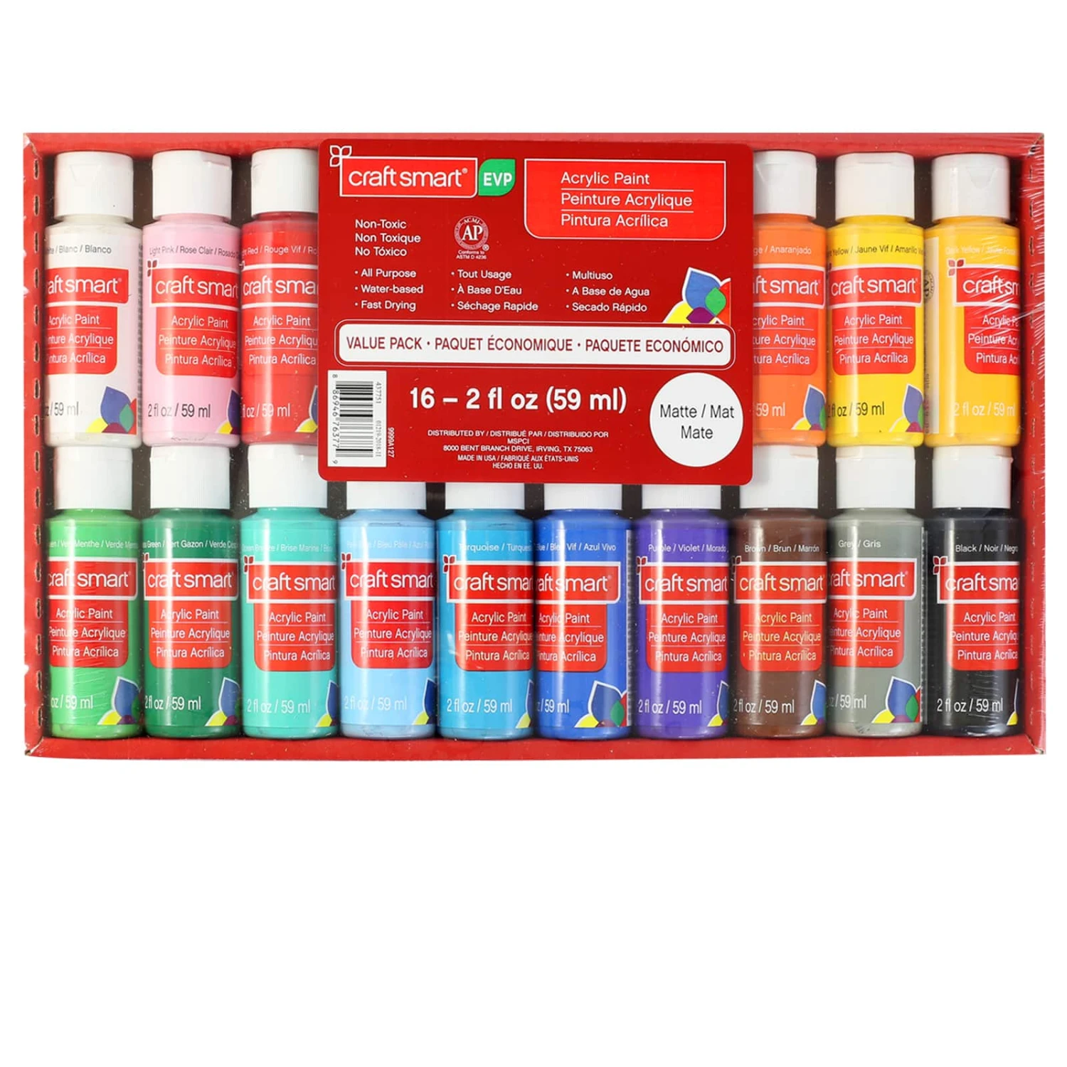 16 Color Matte Acrylic Paint Value Pack By Craft Smart® 2 16 Color Matte Acrylic Paint Value Pack By Craft Smart® - Image 2