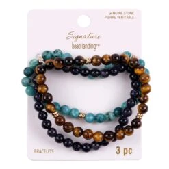 6 Packs: 3 Ct. (18 Total) Signature Color Shop Tiger Eye & Jasper Bracelets By Bead Landing™