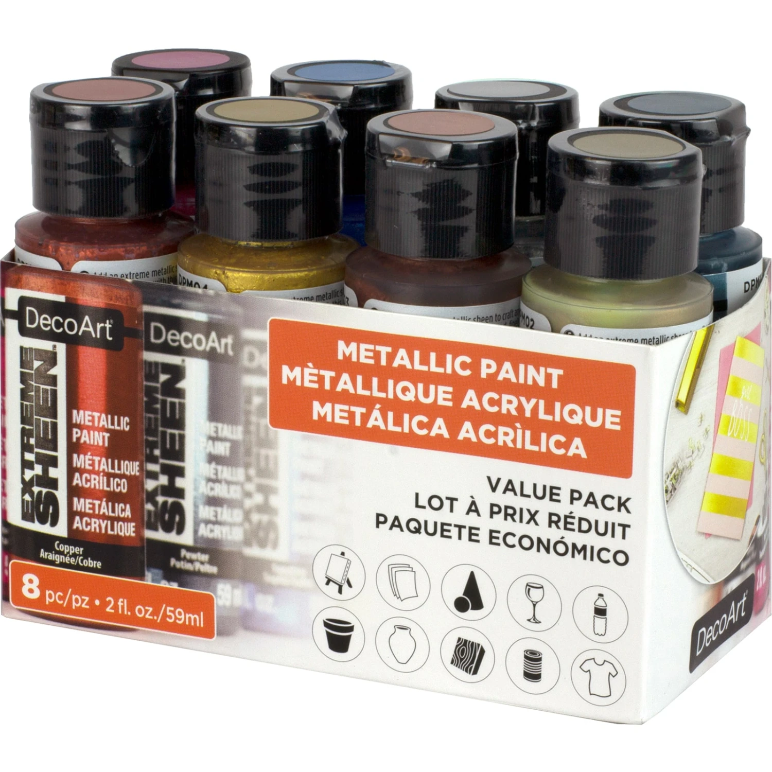 DecoArt® Extreme Sheen™ Metallic Acrylic Paint Value Pack 4 DecoArt® Extreme Sheen™ Metallic Acrylic Paint Value Pack - Image 4