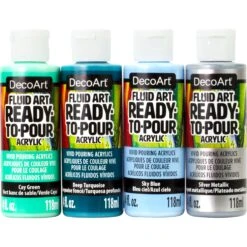 DecoArt® Fluid Art Ready To Pour Acrylic™ Silver Seas Paint Pack -Handmade Supplies Store 10661780 2