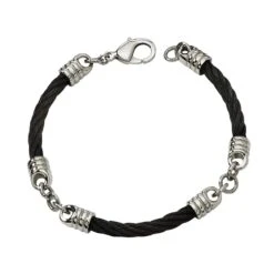 Gem And Harmony Mens Stainless Steel Bracelet (9 Inch)