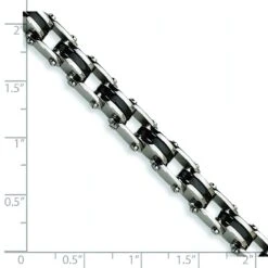 Stainless Steel Black Plated Mens Bracelet 8.75" -Handmade Supplies Store 273401900688480