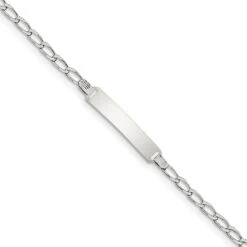 Sterling Silver Fancy Link ID Bracelet 6" QID30-6