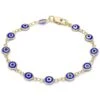 RM 18K WOMENS GOLD High Polish Finsh EVIL EYE BRACELET PROTECTION GOOD LUCK BABY BRACLET WOMEN BRACLET AND ANKLET