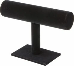 Plymor Black Velvet T-Bar Bracelet Display Stand, 7.25" W X 5" H