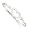 Sterling Silver Heart Bangle Bracelet