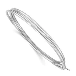 Sterling Silver Rhodium Plated Polished Intertwined Bangle Bracelet Jewelry
