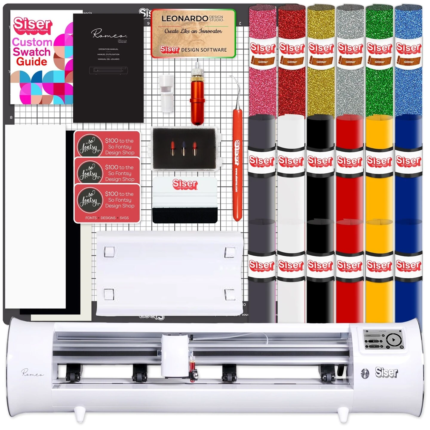 Siser Romeo 24" Deluxe Easyweed Heat Transfer (HTV) Bundle 1 Siser Romeo 24" Deluxe Easyweed Heat Transfer (HTV) Bundle
