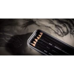 Derwent® Charcoal 6 Pencil Tin Set 8 Derwent® Charcoal 6 Pencil Tin Set -Handmade Supplies Store D039219S 4