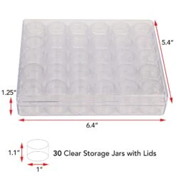 The Beadsmith® 6.5'' X 5.5'' X 1'' Clear Storage Box With Jars -Handmade Supplies Store D289873S 5