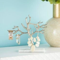 CosmoLiving By Cosmopolitan 10" Silver Tree Jewelry Stand -Handmade Supplies Store D365552S 7