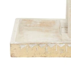 12" Gold & White Mango Wood Jewelry Stand -Handmade Supplies Store D365564S 7