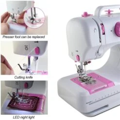 NEX™ Cute Pink Modern Crafting Sewing Machine With 12 Built-In Stitches -Handmade Supplies Store D446220S 4