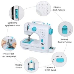 NEX™ Indigo Blue Modern Crafting Sewing Machine With 12 Built-In Stitches -Handmade Supplies Store D446222S 5