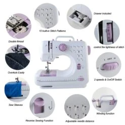 NEX™ Lavender Purple Modern Crafting Sewing Machine With 12 Built-In Stitches -Handmade Supplies Store D446223S 5