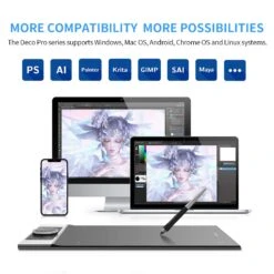 XPPen 9" X 5" Deco Pro SW Bluetooth Graphics Drawing Tablet -Handmade Supplies Store D717391S 6