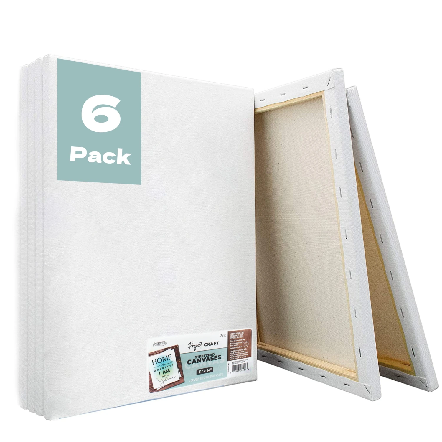 ArtSkills® 6 Pack 11" X 14" Stretched Painting Canvas 1 ArtSkills® 6 Pack 11" X 14" Stretched Painting Canvas